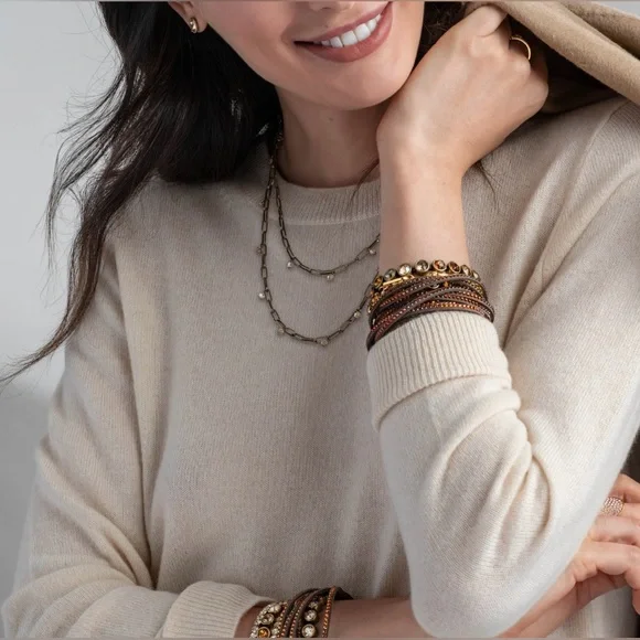 Touchstone Crystal Wrap-Star Bracelet, Smoked Amber - Picture 2 of 8